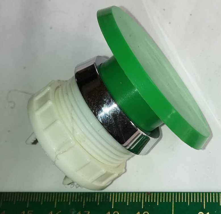 T6H30 - STOP tlačítko(hříbek) bez aretace - zelené