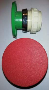 T6H30BP - STOP tlačítko(hříbek) bez aretace, bez pacek - červené