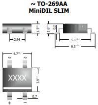 S125-SLIM DIOTEC - Single-phase bridge rectifier .. pásek 250ks za 90 Kč
