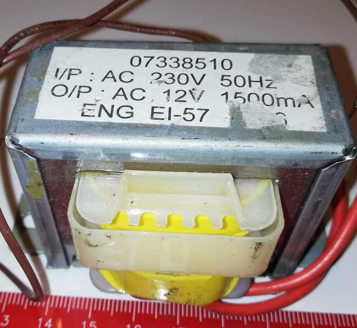 není skladem - trafo230V 50Hz / 12V 1500mA,  z ukončené výroby, určeno na ND