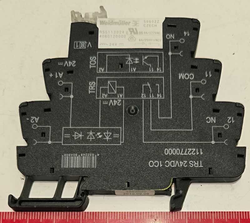 Relé+ patice WEIDMULLER TRS 24VDC 1CO  - 1122770000  .. použitý / used