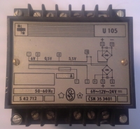 U105 220V 50Hz, zdroj 6-12-24V str, starší