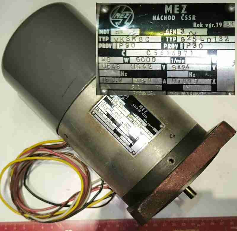 motor MEZ VK3K8C 90W 3x24V 6000/min, z demontáže, netestován .. cena na dotaz / price on request