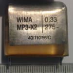 C WIMA-MP3-X2 u33 / 275V, vývody 5mm .. balení 100ks za 80Kč