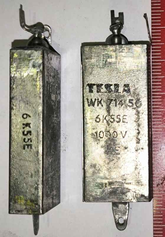 WK71450 - 6k55e 1000V - slídové kondenzátory stabilní - TESLA