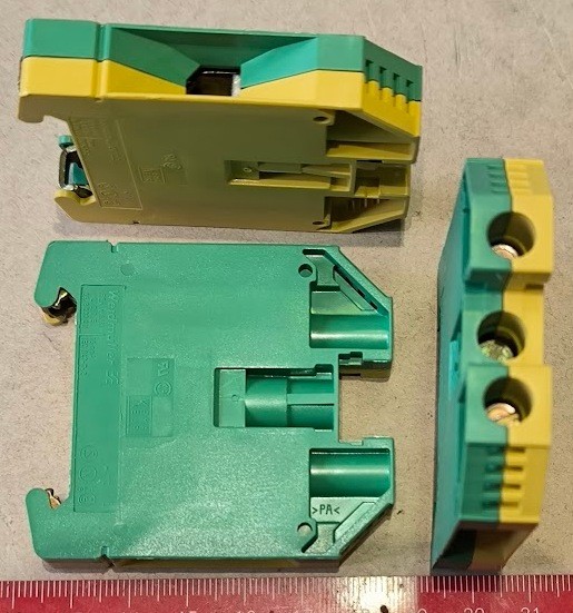 WPE16 - 1010400000 - PE svorka, Šroubové připojení, zelená / žlutá, 16 mm², 1000 V, Počet připojení: 2, Počet úrovní: 1, TS 35, V-0, Wemid