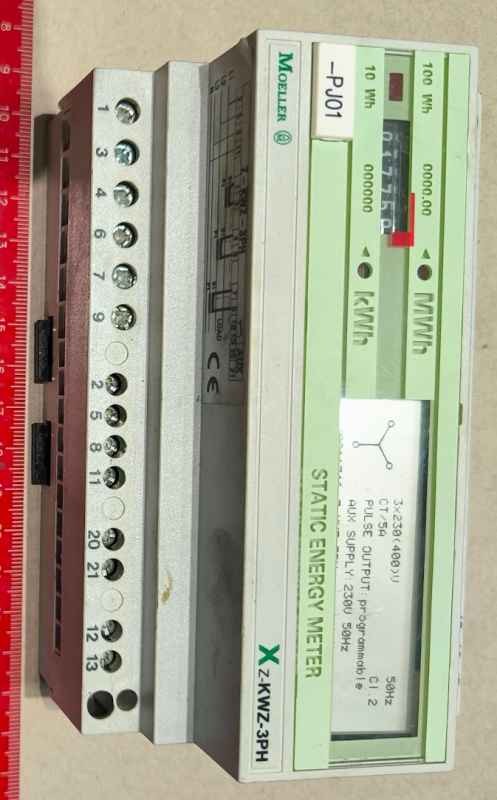 elektroměr XZ-KWZ-3PH, starší, z demontáže  .. použitý / used