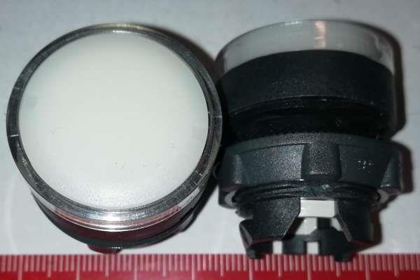 ZB5AW31 - Bílá ovl. hlavice stiskací prosvět.  Ø22 s návratem pro BA9s