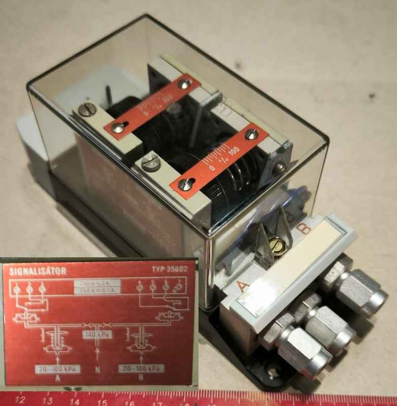 Pneumatický signalizátor ZPA typ 35602 (20–100 kPa) – Nový, ČSSR   .. cena na dotaz / price on request