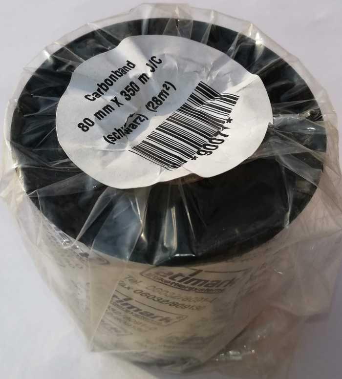 CARBONBAND 80mmx350m J/C swarz (28m2) - 90071, karbonová páska pro tisk ETIMARK