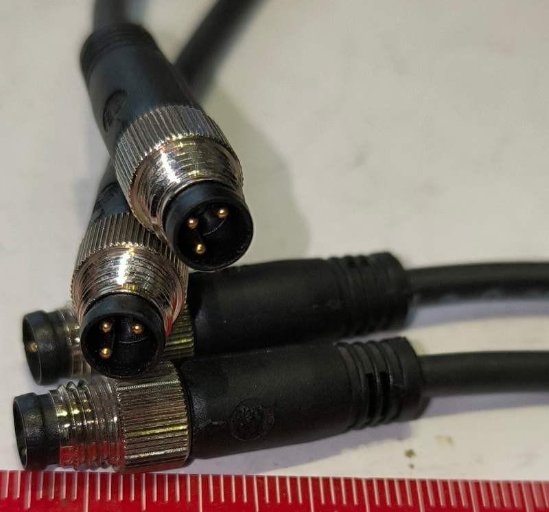 kabel pro automatizaci (025) s konektorem 3P M8 MALE , druhý konec volný, 60cm, použitý / used