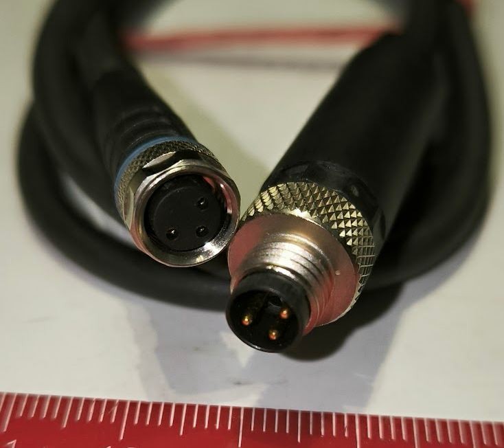 kabel pro automatizaci (027) s konektorem 3P M8 MALE + FEMALE , 70cm, použitý / used