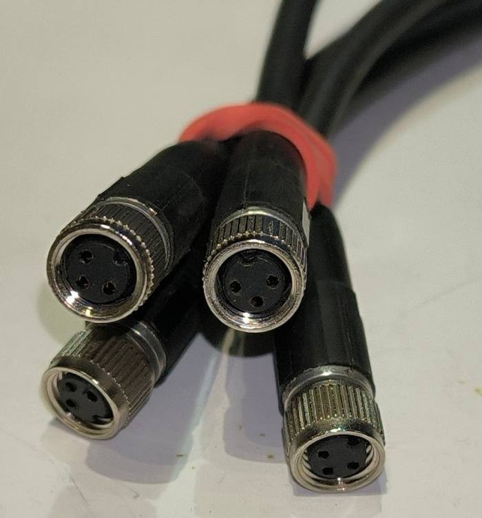 kabel pro automatizaci (030) s konektorem 3P M8 FEMALE , druhý konec volný, 370cm, použitý / used