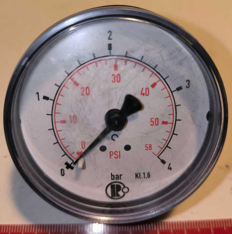 manometr 0-58PSI 0-4bar, 60mm (010)
