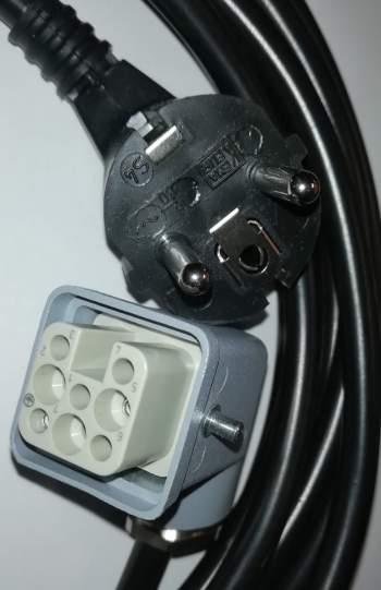 napájecí kabel 230V s průmyslovou koncovkou, délka 5m