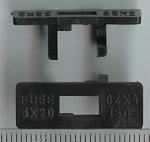 Plastový držák na 5x20mm pojistky ..balení 100ks za 50Kč