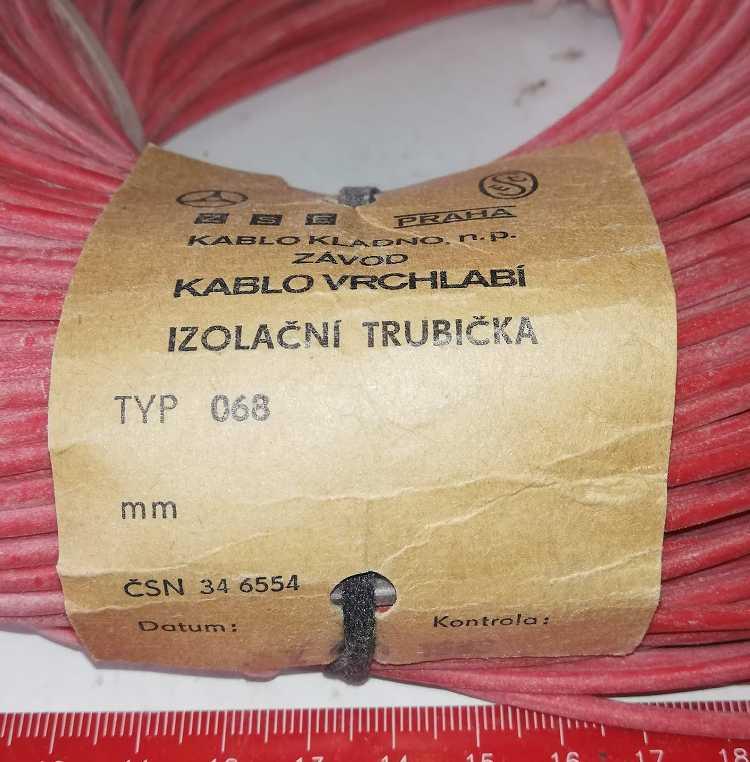 silikonová izolační trubička asi 2x0,3 mm typ 068, červená  ... balení 5m za 90Kč