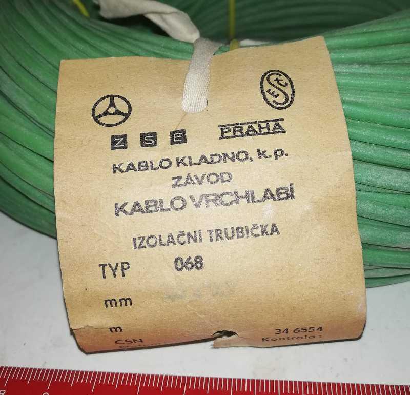 silikonová izolační trubička asi 3x0,3 mm typ 068, zelená  ... balení 5m za 90Kč