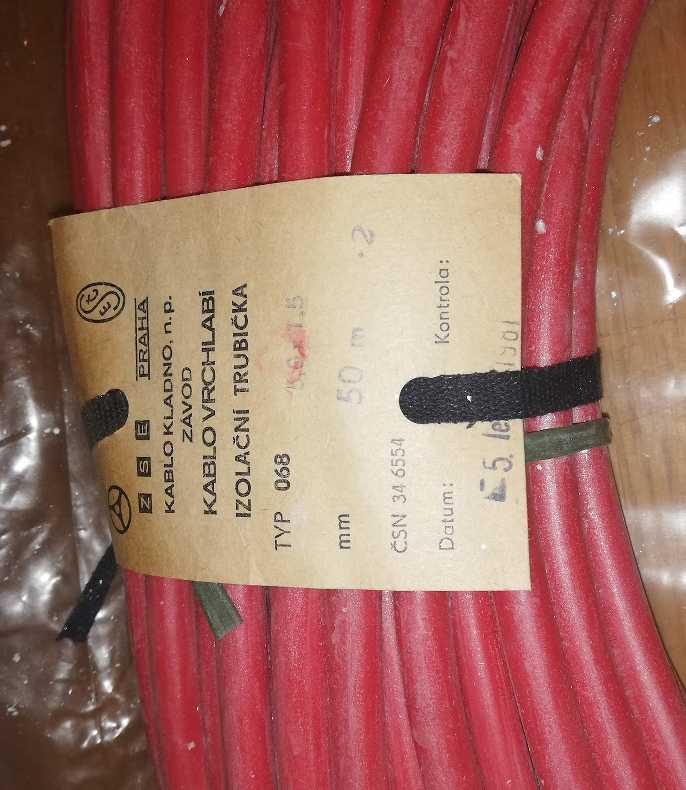 silikonová izolační trubička 5,0x1,5 mm typ 068, červená  ... balení 50m