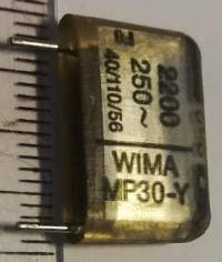 není skladem - C 2200pF 250V MP30-Y WIMA .. balení 50ks za 99Kč